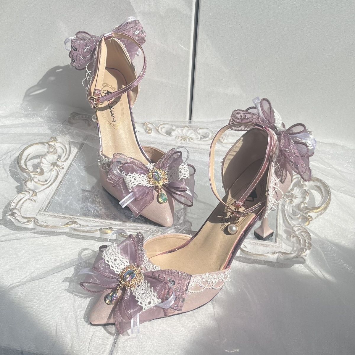 Gorgeous Flower Wedding Elegant Lolita Shoes foto 5
