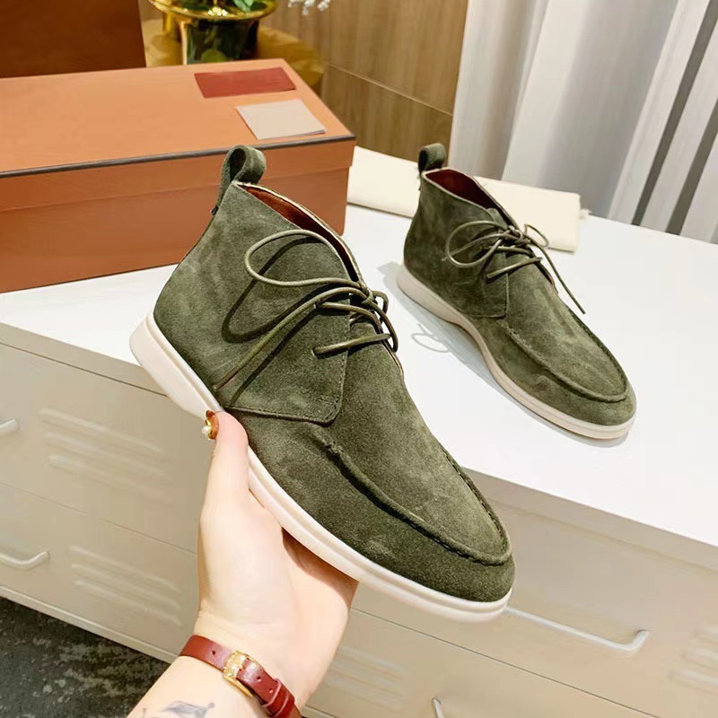 Men's Mid-top Flat Pumps Ankle Boots Lace-up foto 5