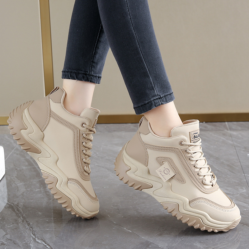 Koreanstyle Womens Casual Hightop Dad Shoes foto 4
