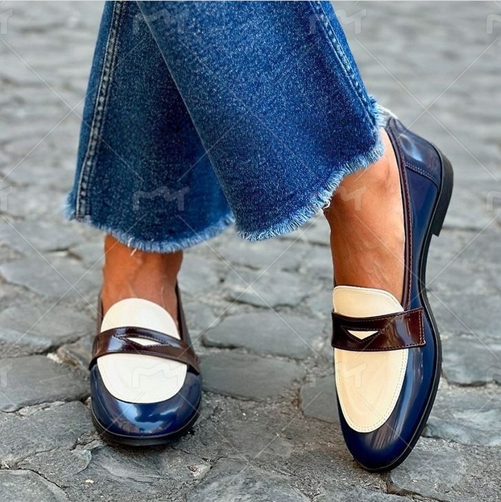 Round Toe Loafers Plus Size Assorted Colors Slip On Feet Ladies foto 2