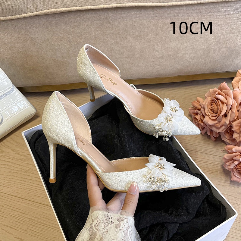 Women's All-match High Heel Stiletto Heel Pointed-toe Bowknot Flower Sandals foto 2