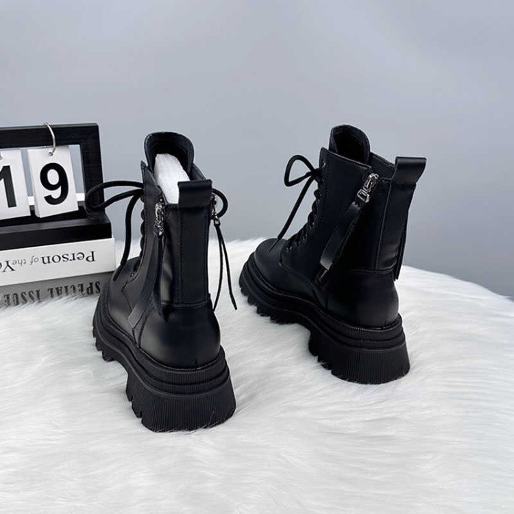 Women's Thick-soled British-style All-matching And Handsome Fashionable Leather Boots foto 3