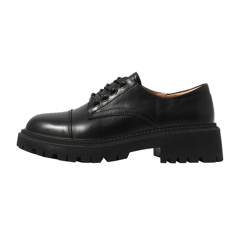 Platform Heel Platform Leather Shoes Women foto 2