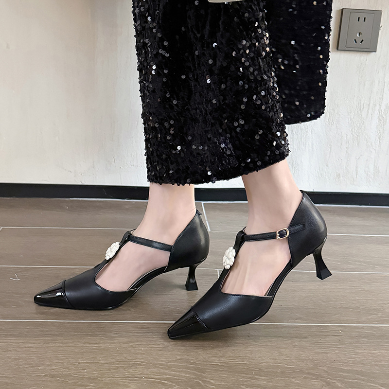 Women's Flower Stiletto Heel Pointed Toe Shallow Mouth Shoes foto 5