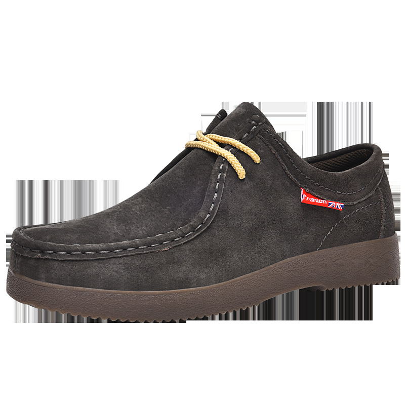 Outdoor Versatility For Traveling Suede British Style Leather Sneakers foto 4