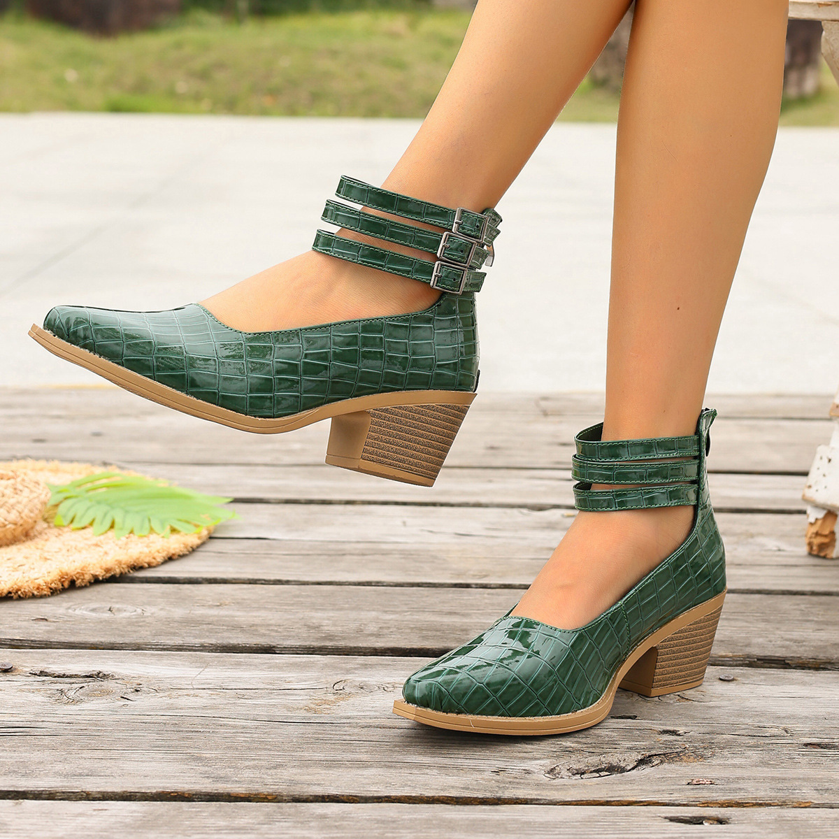 Women's Fashion Plus-Size Zipper High-Heel Pumps foto 4