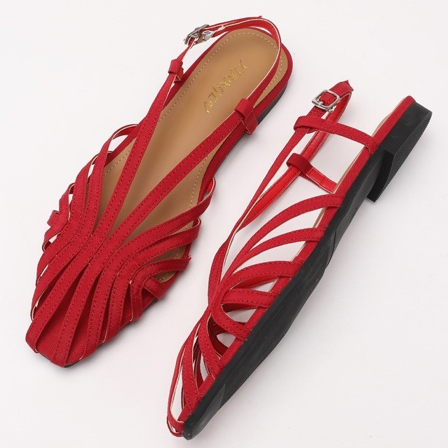 Fashionable Retro Woven Hollowed-Out Wedge Closed-Toe Sandals For Women foto 5