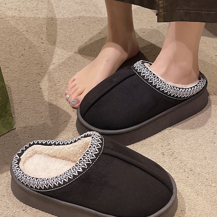 Suede Cotton Slippers Women Autumn Winter foto 2