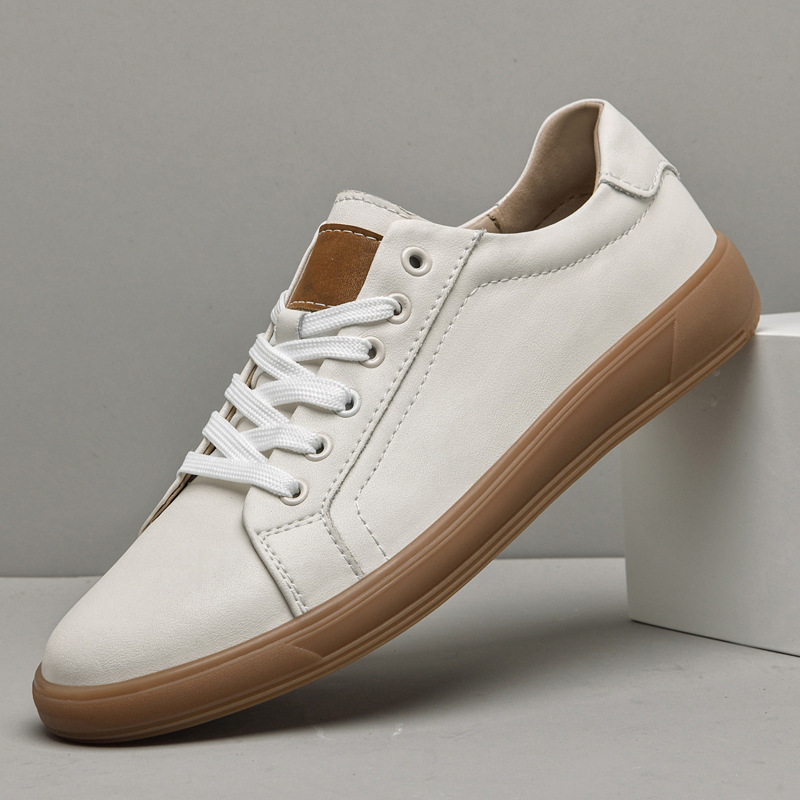 Spring Fashion Lace-up Leather Low-top Casual Shoes foto 2