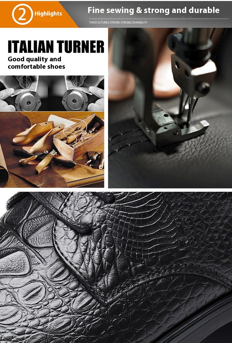 Heightened Breathable Business Formal Casual Leather Shoes foto 3