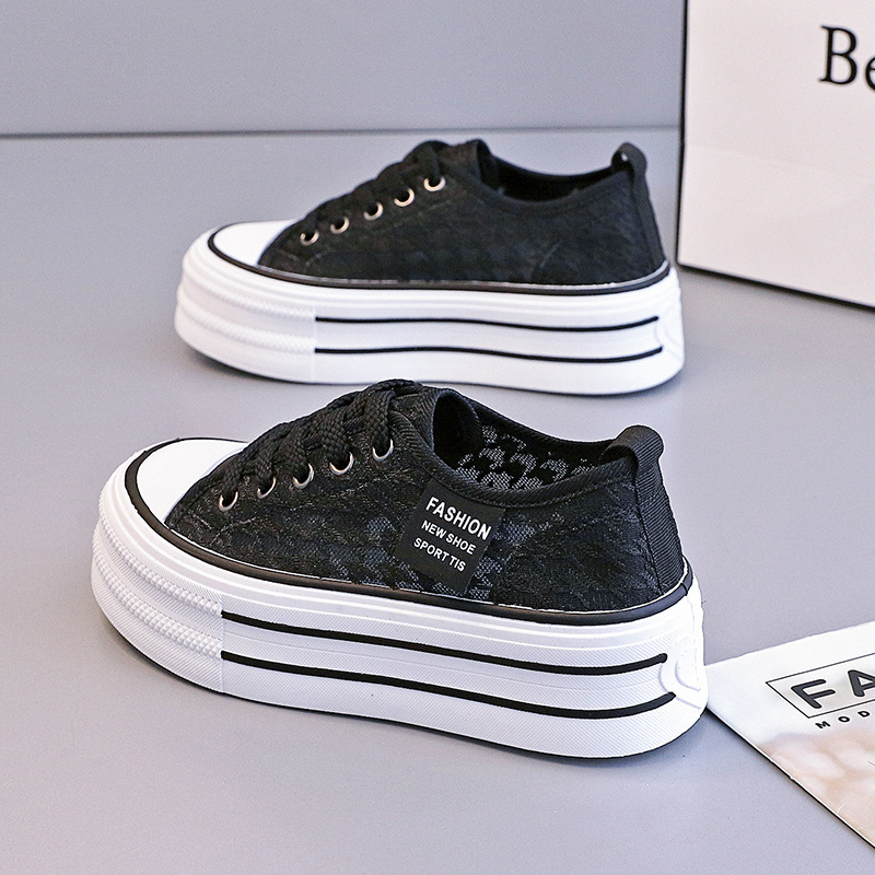 Womens Summer Breathable Lace Mesh Shoes With 5cm Thick Sole For Height Increase foto 5