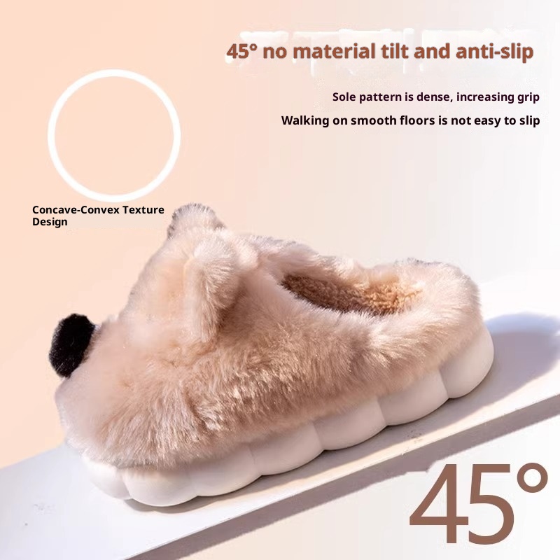 Women's Cotton Slippers For Winter Indoor Home Warmth With Fleece foto 4