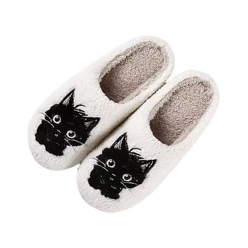 Black Beard Cat Couple Men And Women Autumn And Winter Home Plush Cotton Slippers foto 5