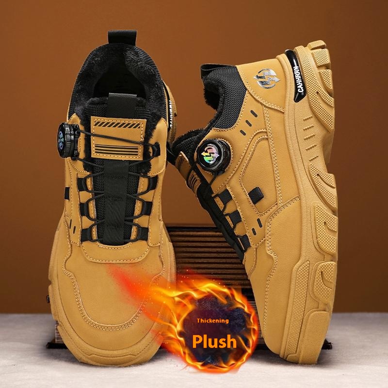 Rotating Button Martin Fleece-lined Thickening Thermal Cotton Shoes foto 3