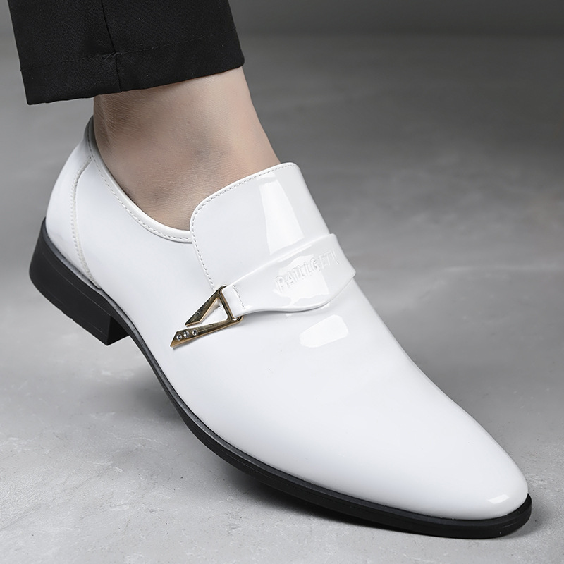 Leather Men's Classic Casual Leather Shoes Pointed Toe All-matching British Style Leather Shoes Wear-resistant foto 2