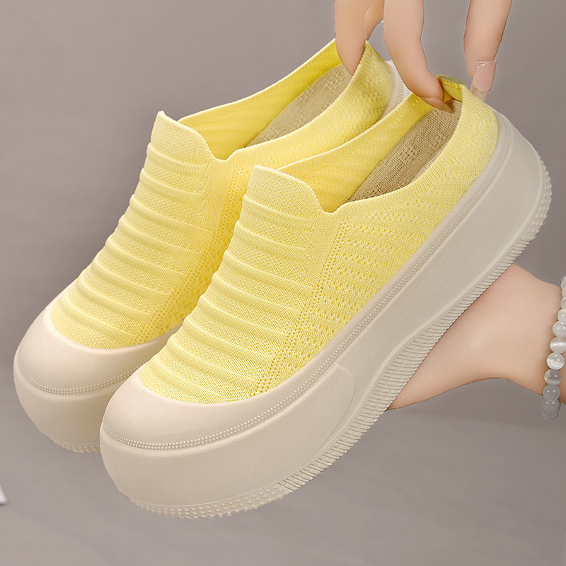 Outer Wear Closed-toe Slippers Solid Color Low Cut Elevator Shoes foto 3