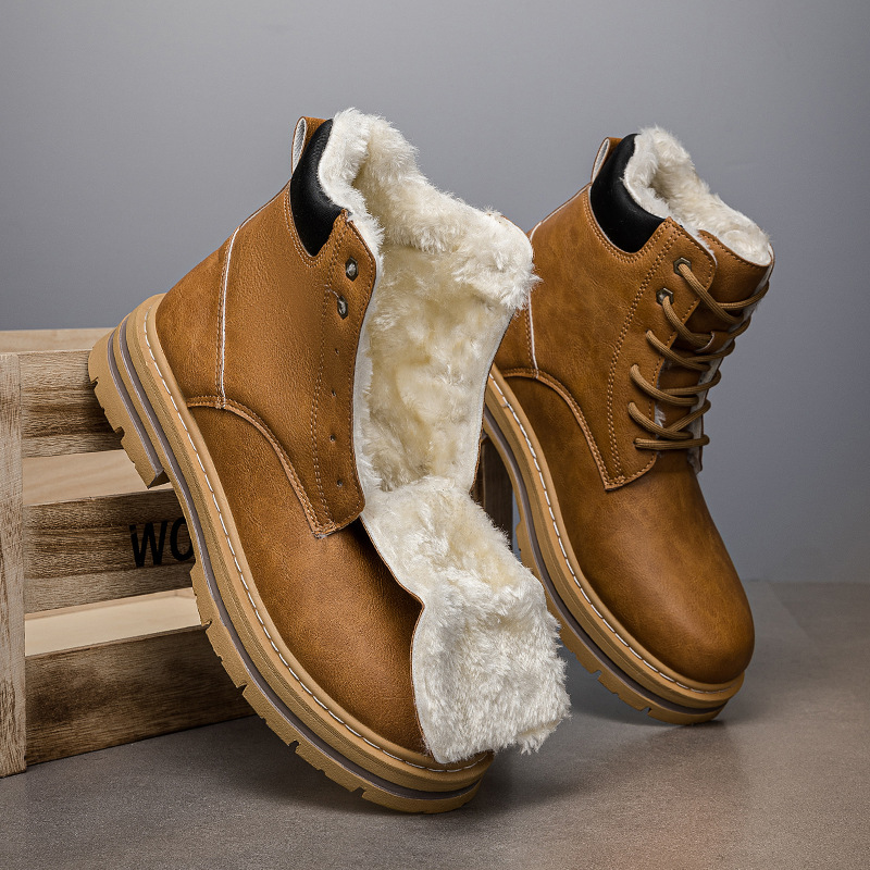 Mens Warm Winter Western Cowboy Boots With Thick Sole In A Retro Style foto 5
