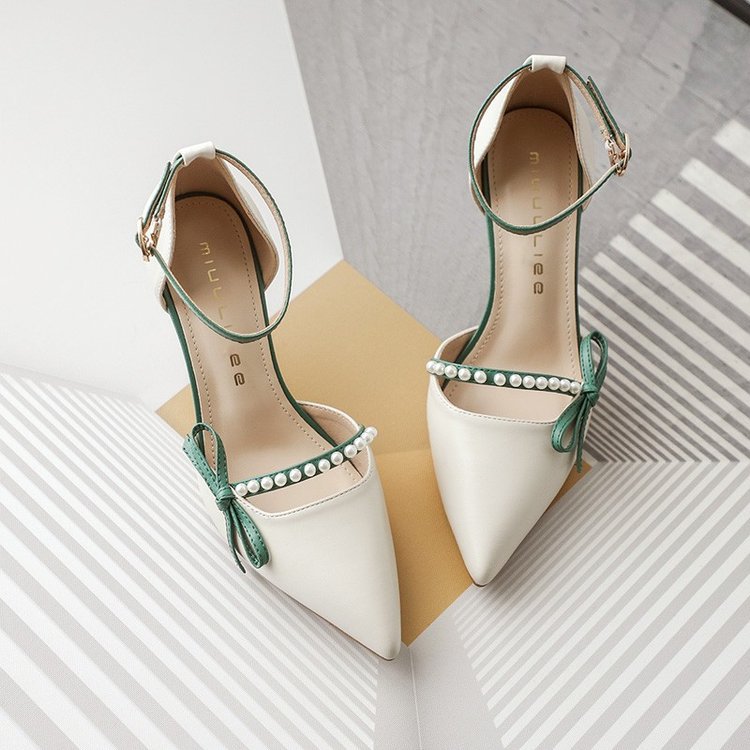 White High-Heel Shoes Versatile Strap Pumps With A Sleek French Stiletto Heel foto 4