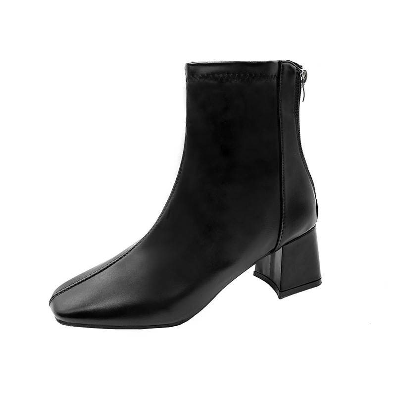 Boots Zipper Mid-calf And Low Length Martin Square Head foto 2