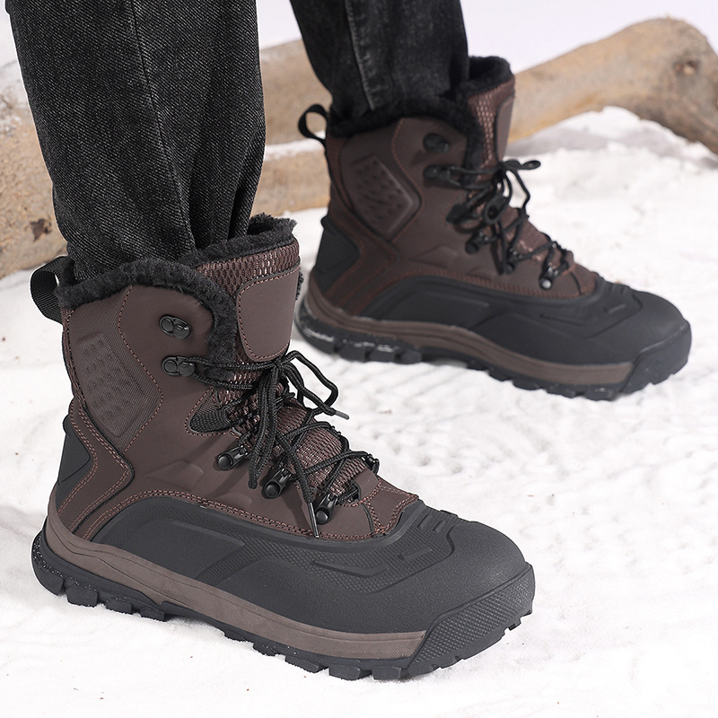 Fleece-lined Warm Plus Size High-top Men's Boots foto 4