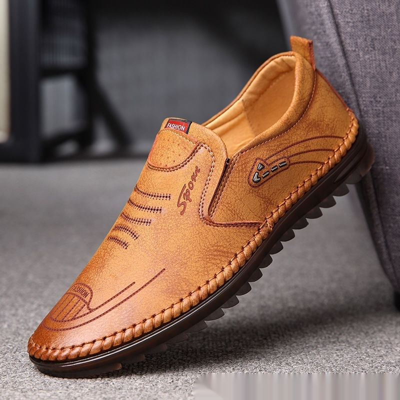 Men's Leather Shoes SummerAutumn New Style Casual Genuine Leather Soft Sole foto 4