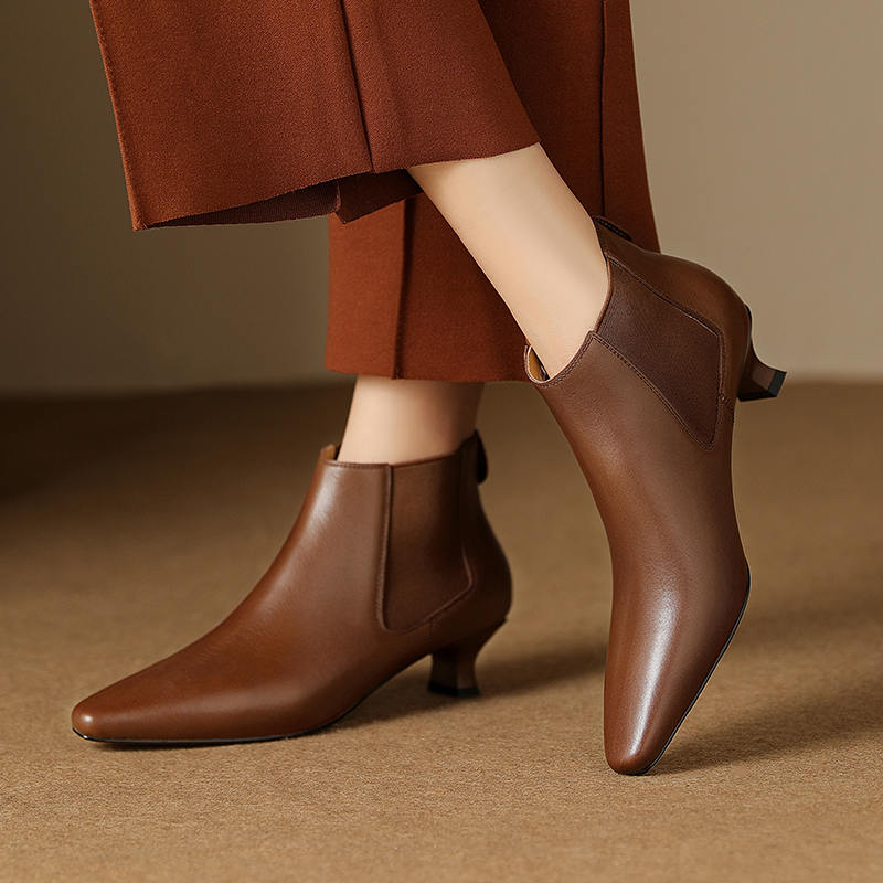 Pointed Toe Kitten Heels Female Commute Style Low Heel Boots foto 5