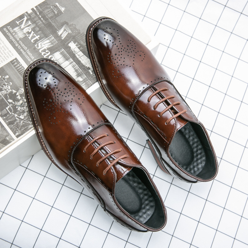 Fashion Men's Business Formal Wear Leather Shoes foto 3