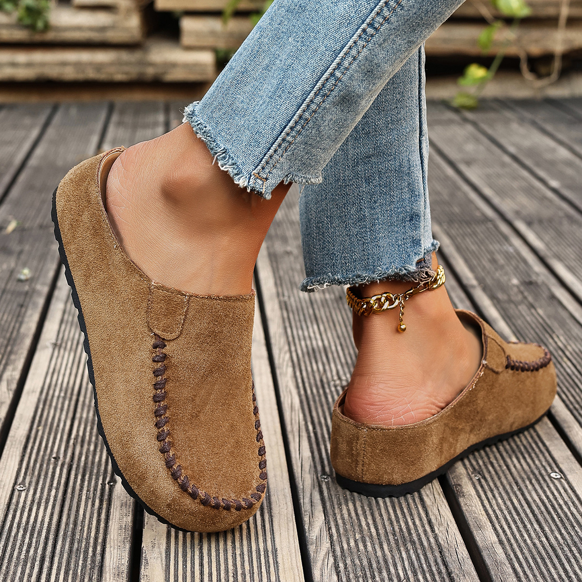 Womens Outdoor Closed-toe Half-slipper With A Thick Sole foto 4