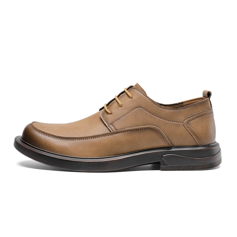 Genuine Leather Men's Shoes British Style Retro Commuter Casual Shoes For Work foto 4