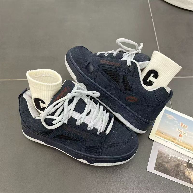 Lightweight Trendy Suede Patchwork Retro Bread Shoes foto 3