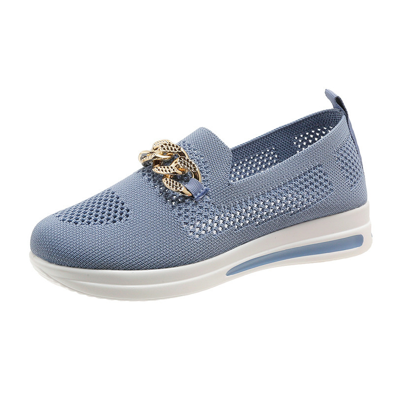 Breathable Hollowed-Out Upper Metal Chain Wedge Casual Shoes 43 foto 3