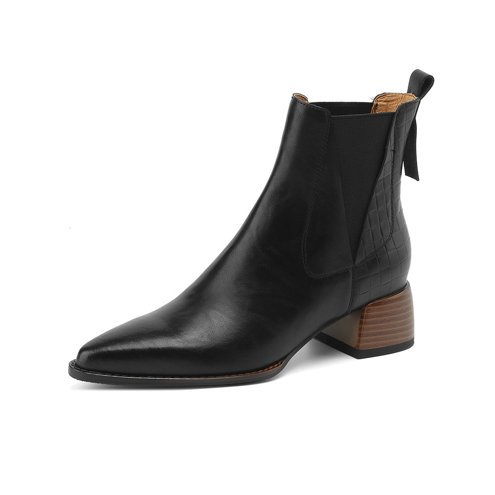 Womens Mid-heel Pointed-toe Martens Boots foto 4