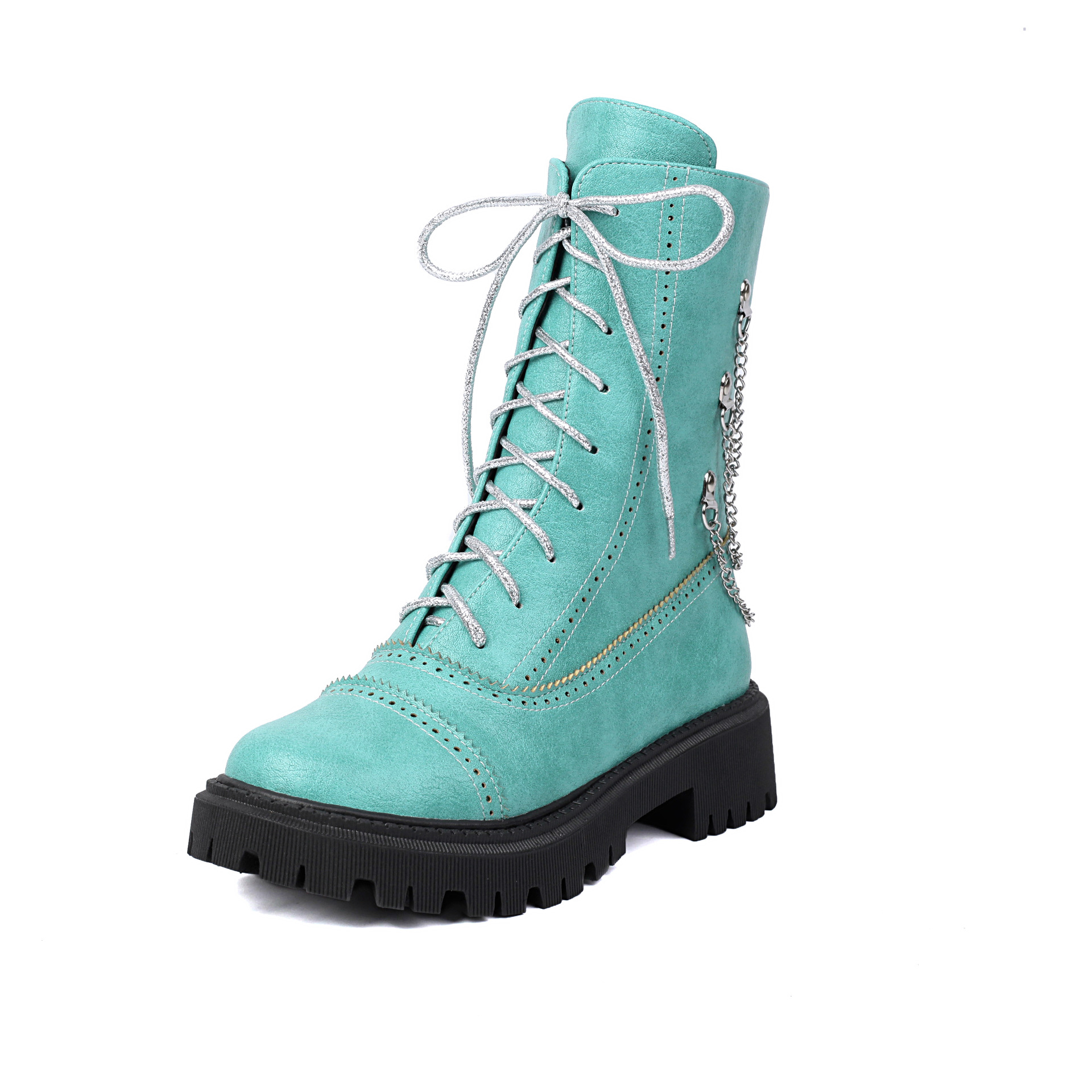 Large-size Womens Chunky-heeled Mid-calf Dr Martens Boots For Fall And Winter foto 5