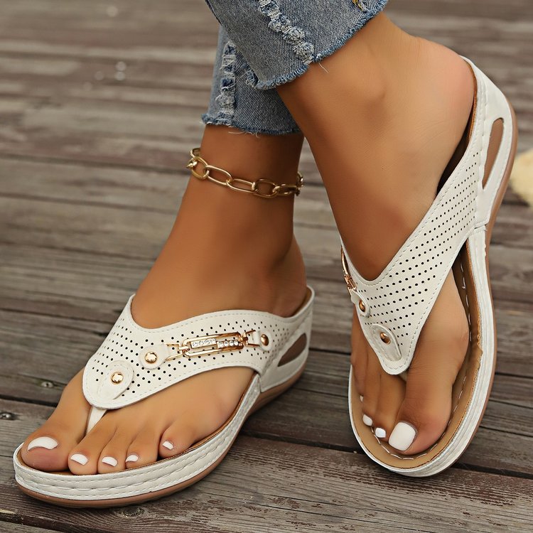 European And American Retro Flip-flops Comfortable Lightweight Casual Plus Size Women's Sandals foto 2