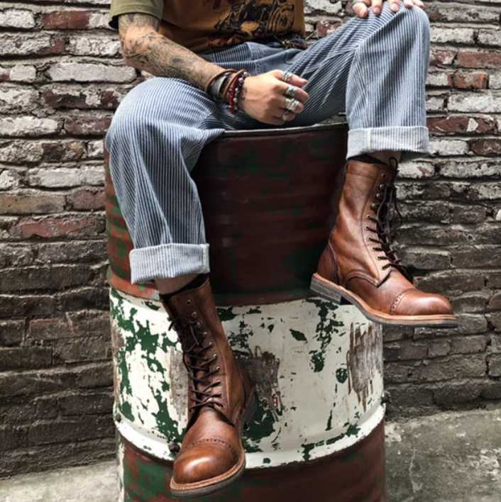 American Retro Leather Desert Boots Viscose Martin Boots foto 5
