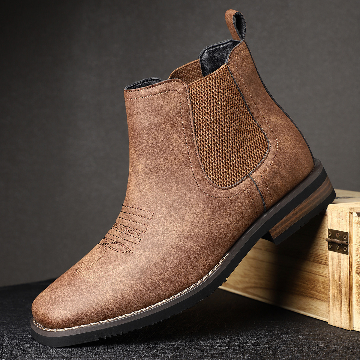 Men's Autumn And Winter Casual British Style Mid-calf Martin Boots foto 4