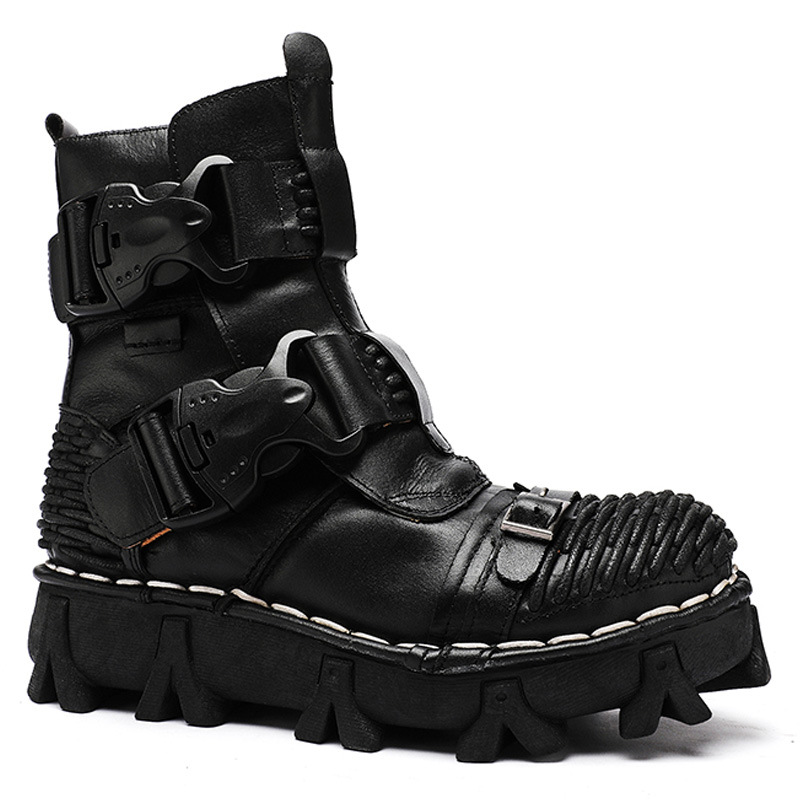 Cowhide Motorcycle Shoes Workwear Men's Boots foto 5