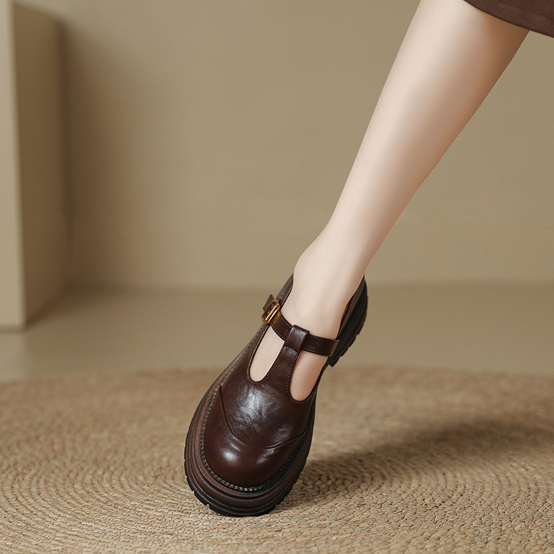 Vintage Mary Jane Hepburn Style T-strap Pumps Women foto 5