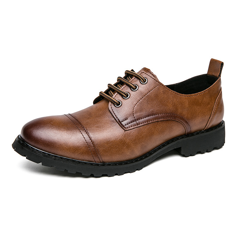 Three-joint Leather Shoes Men's Business Formal Wear Business Casual Round Head foto 5