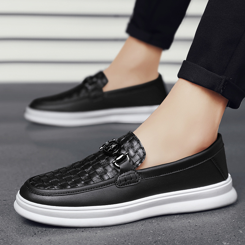 Fashion Retro Men's British Style Low-top Slip-on Small Leather Shoes foto 4