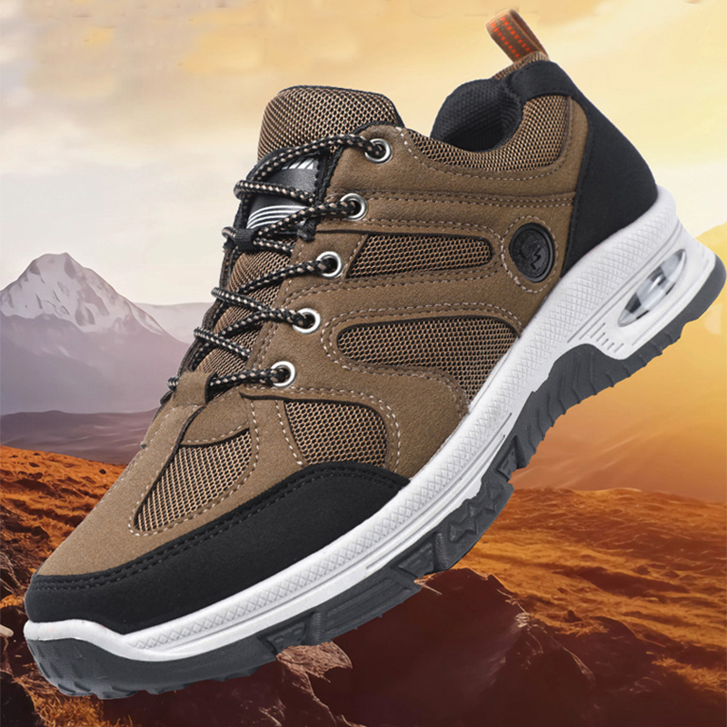 Casual Air Cushion Mesh Shoes Men Outdoor Breathable Lace-up Sneakers Running Sports Shoes