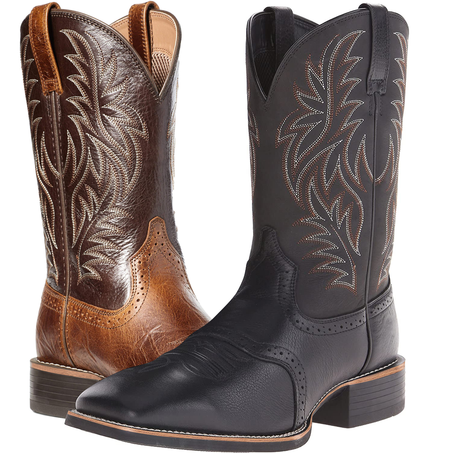 High Embroidery Vintage Engraving Stitching Wide Head Western Cowboy Boot foto 4