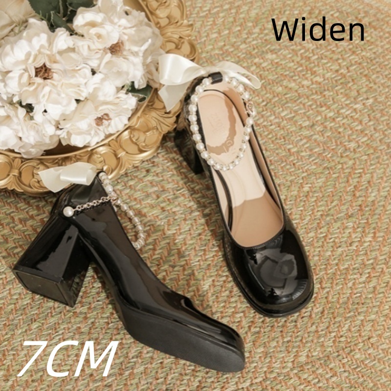 Mary Jane Shoes Pearl Ribbon Patent Leather Fairy Style foto 4
