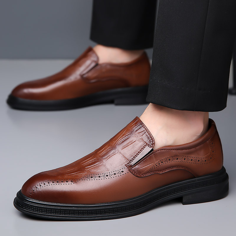 Mens Casual British-style Pointed Leather Shoes foto 2