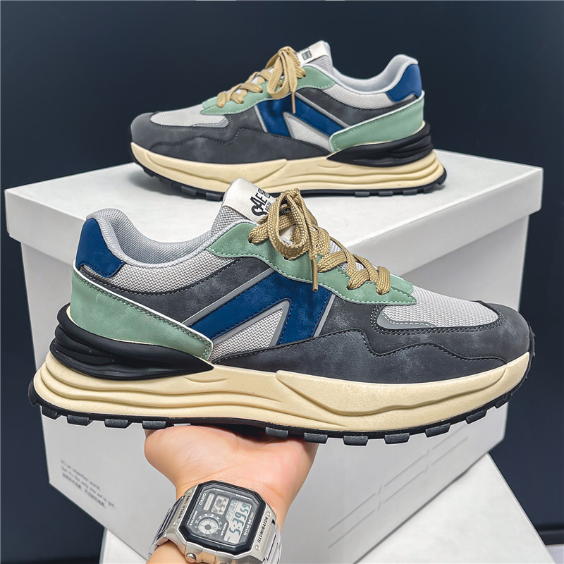Niche Sports Autumn Breathable Mesh Casual Men Platform Height Increasing Shoes foto 5