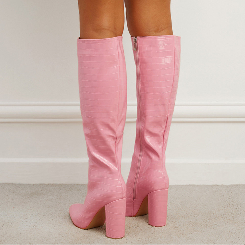 Sexy Crocodile-Print High-Heel Knight Boots From Europe And The US foto 4