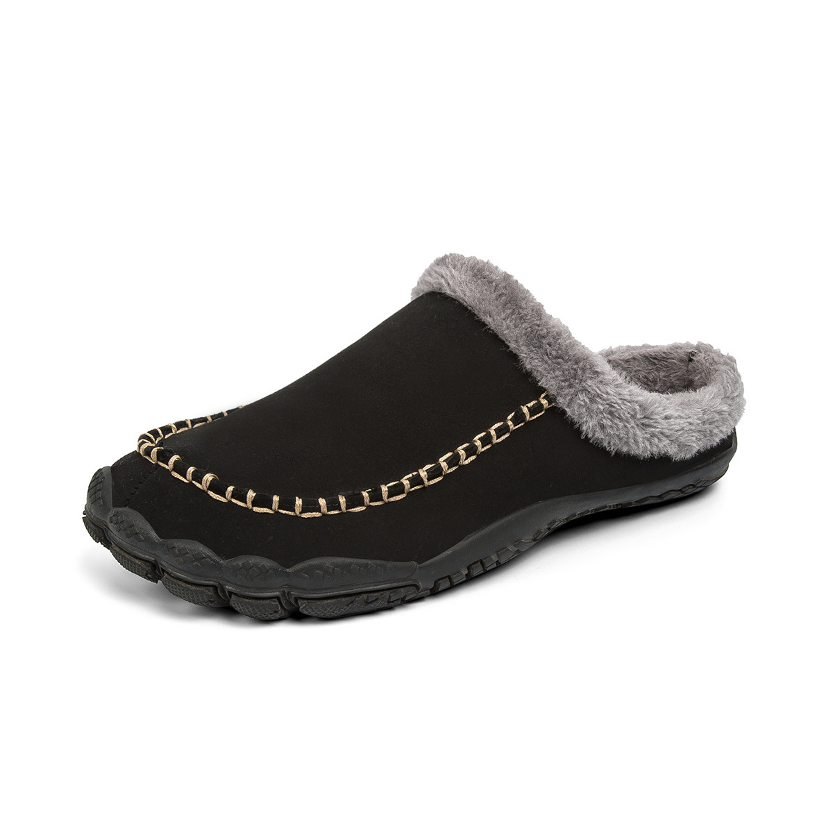 Men's Winter Warm Slippers Lightweight Anti-slip Cozy Fuzzy Winter House Slippers Wide Indoor Outdoor Shoes foto 3