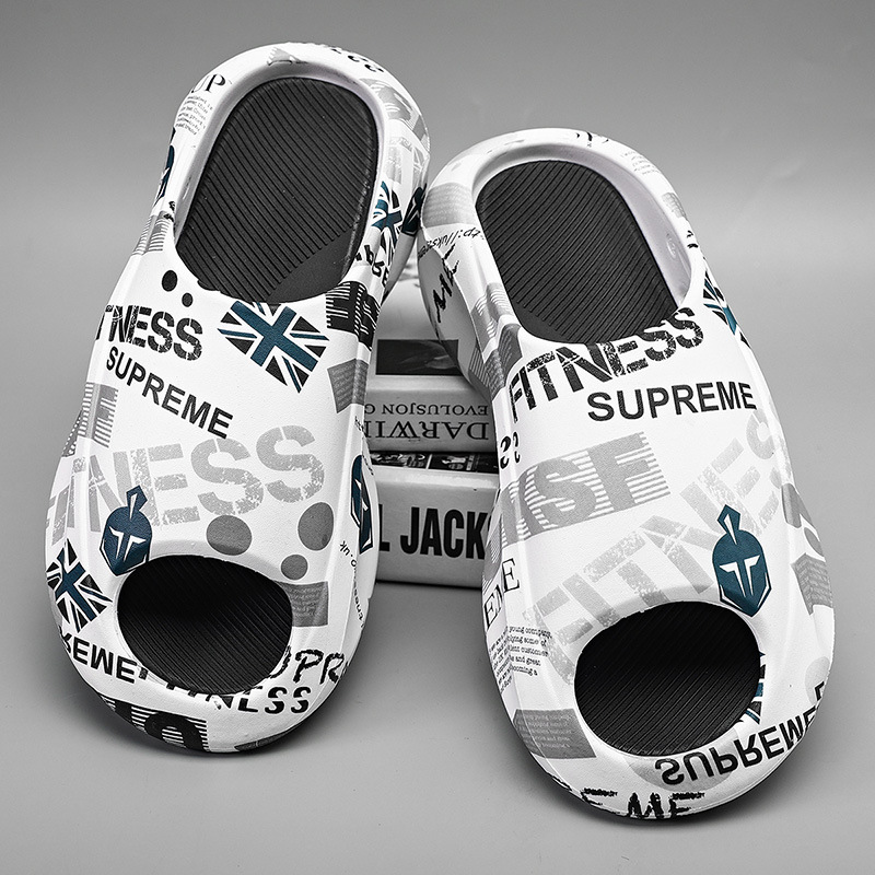 Letter Printing EVA Two-tone Platform Slippers foto 5