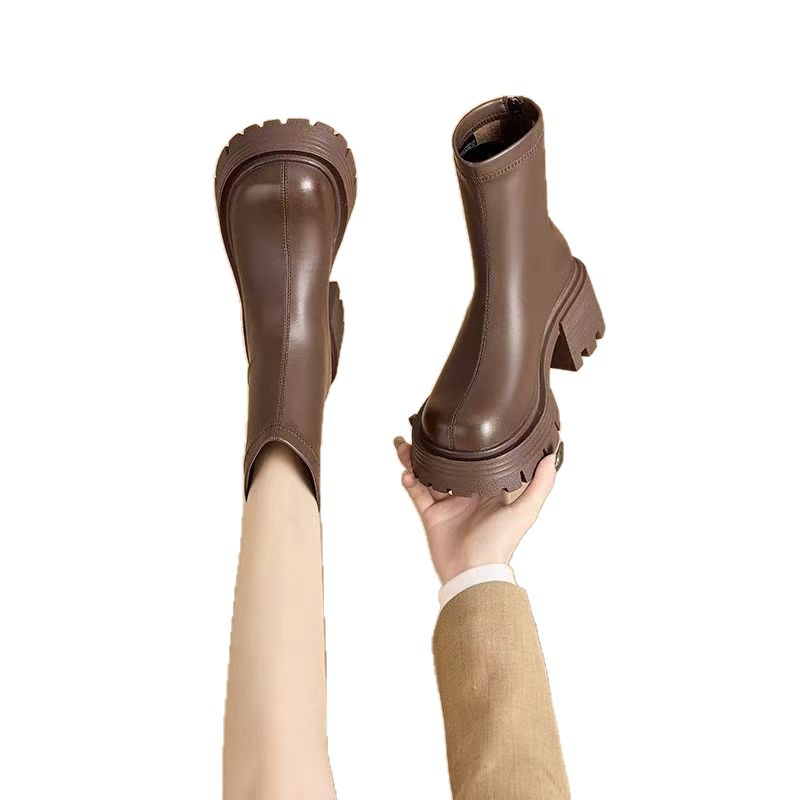 British Style Thin And All-matching Platform Ankle Boots foto 3