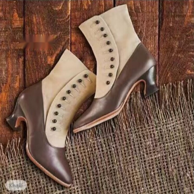 Pointed-toe Horseshoe-heel Mid-heel Womens Boots foto 4